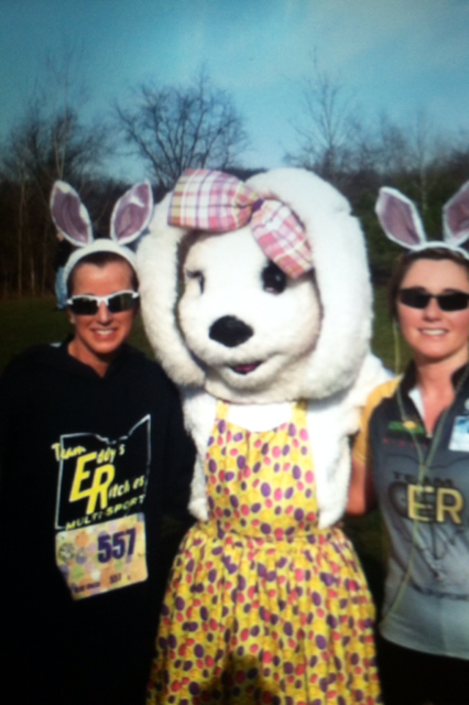 Roxanne and Angela at the Funny Bunny 5k in Perry