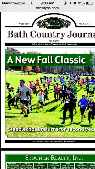 MIKE ON COVER OF BATH PAPER ( BATH STEEPLECHASE)