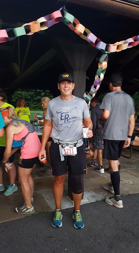 MIKE WILLIAMS AFTER FINISHING HIS LEG OF THE BURNING RIVER 100 MILE RACE